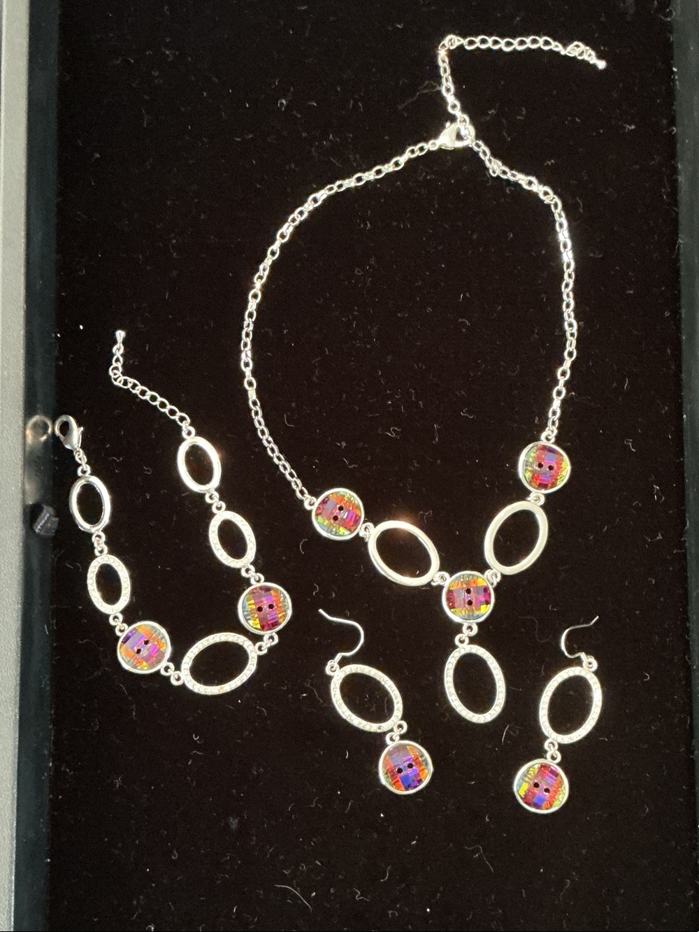 Park Lane “Copa” Silver-Tone Jewelry Set with Multicolored Iridescent Accents